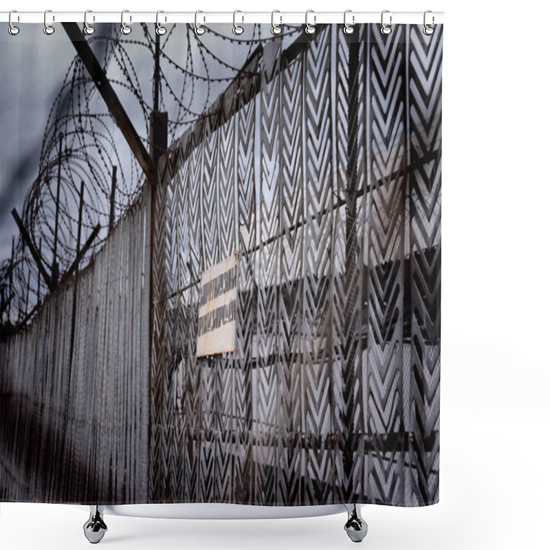 Personality  Barnaul, Russia-October 10. Prison Fence Around The Penal Colony  11 Shower Curtains