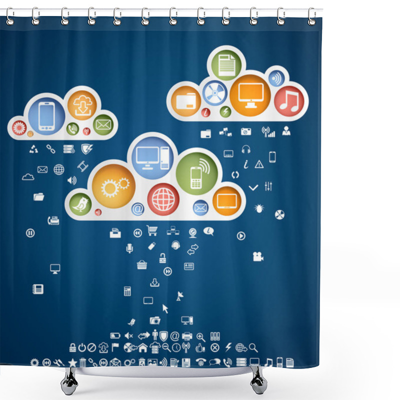 Personality  Rain Of Icons Shower Curtains