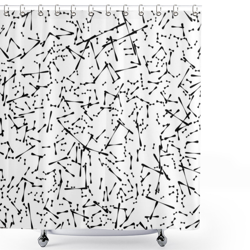 Personality  Chaotic Scattered Shapes Pattern Shower Curtains