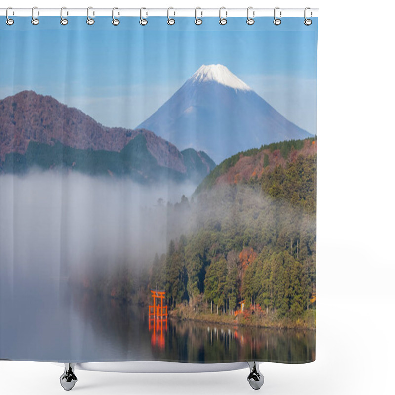 Personality  Mountain Fuji And Ashi Lake Shower Curtains