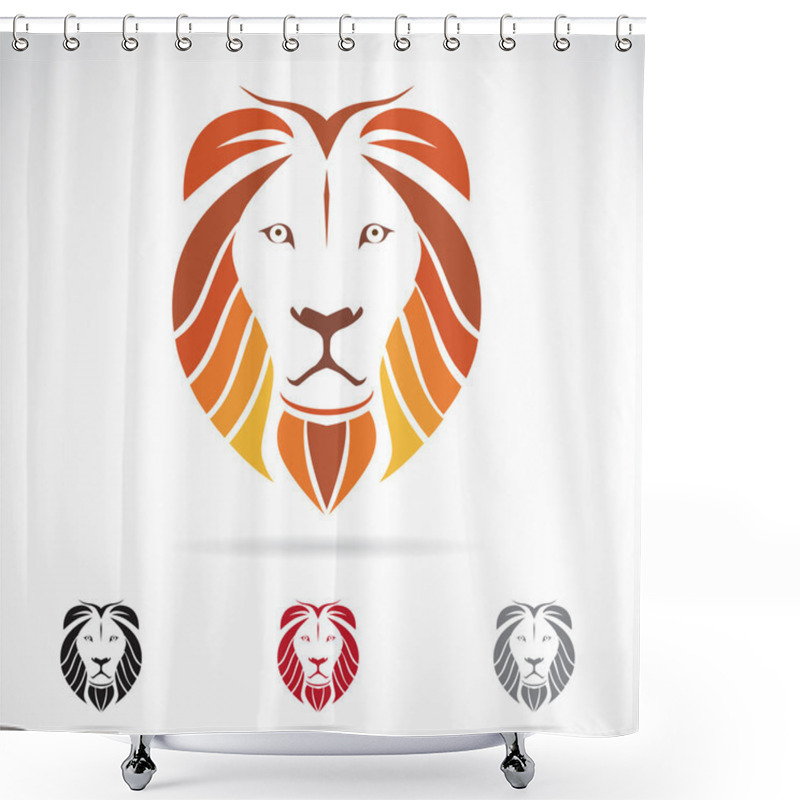 Personality  Vector Image Of An Lion Head  Shower Curtains