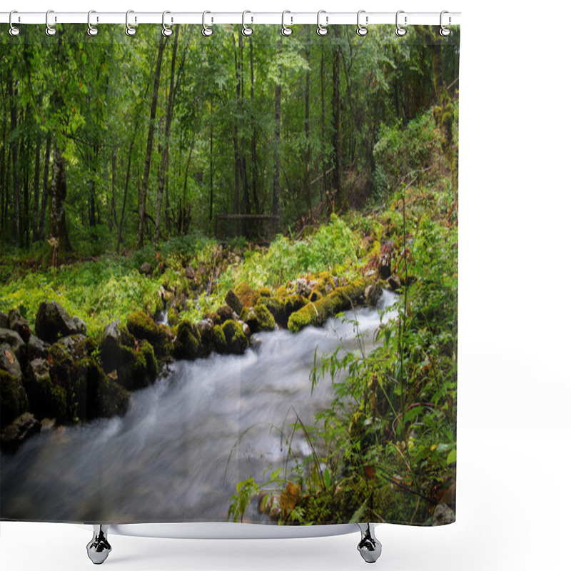 Personality  Beautiful Stream In Motion Blur Shower Curtains