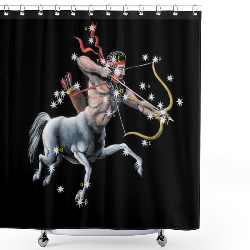 Personality  Sign On Zodiac Constellation The Archer (Sagittarius) Shower Curtains