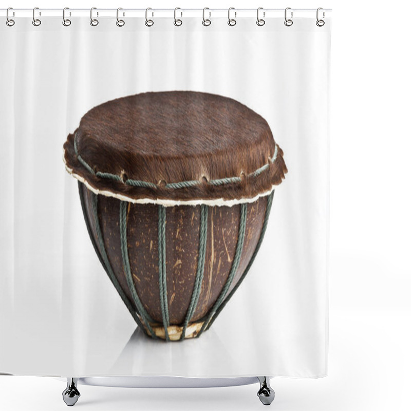 Personality  African Drum Isolated On White Background Shower Curtains