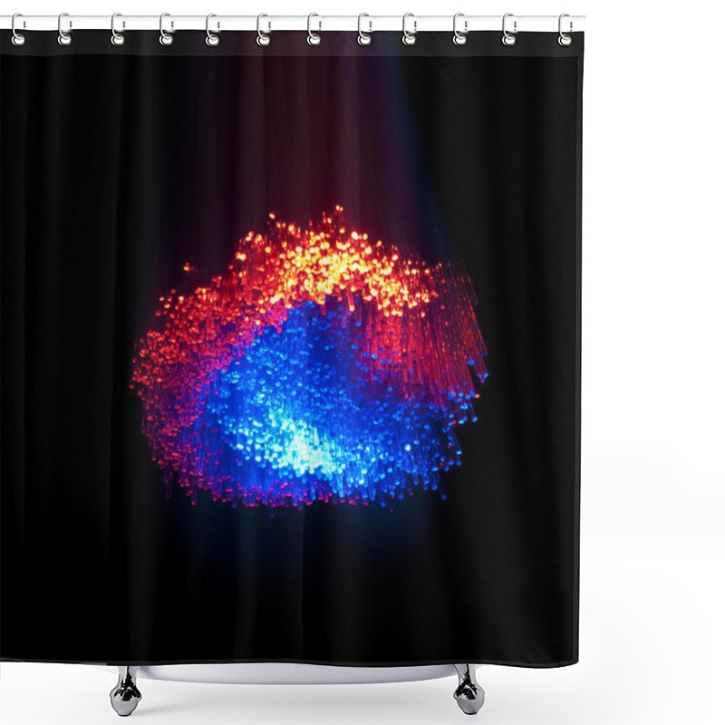 Personality  Fiber Optics Background With Lots Of Light Spots Shower Curtains