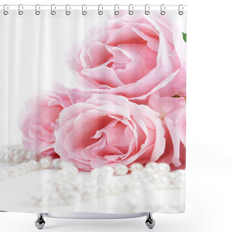 Personality  Roses And Pearls Shower Curtains