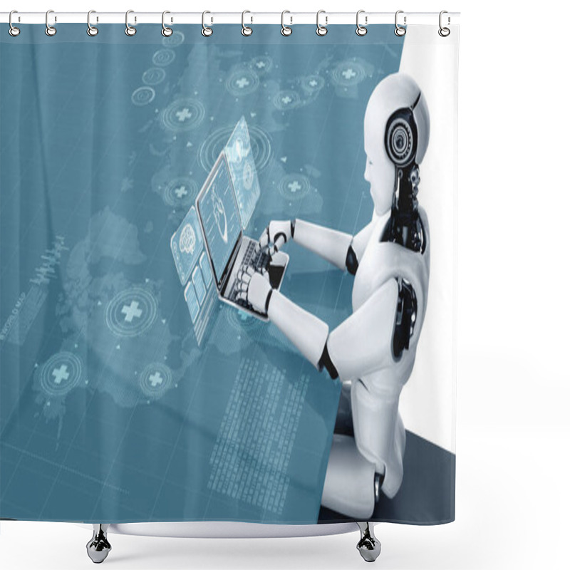 Personality  Future Medical Technology Controlled By AI Robot Using Machine Learning Shower Curtains