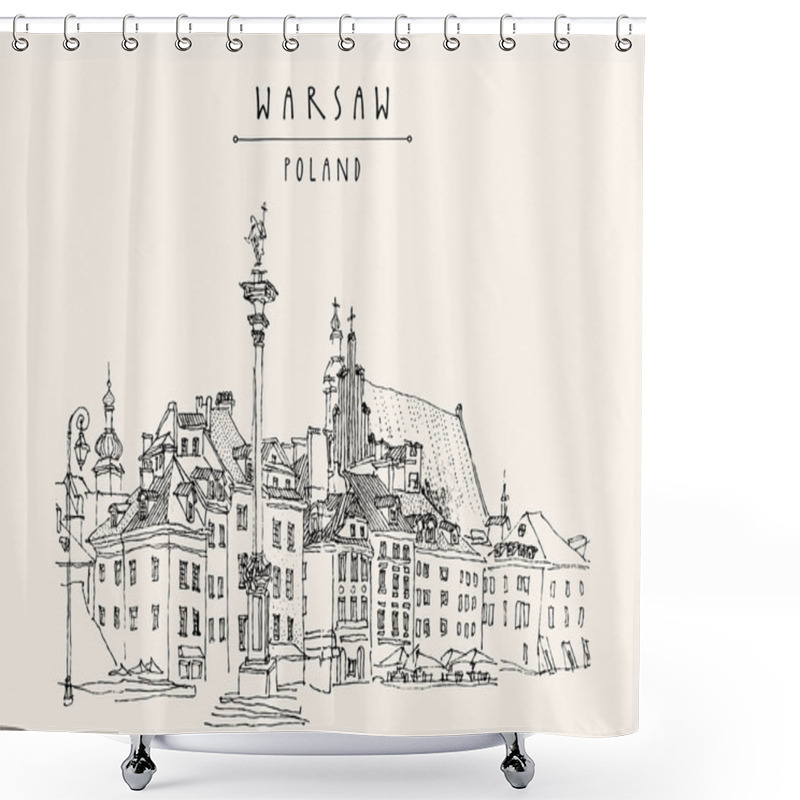 Personality  Castle Square In Warsaw Postcard Shower Curtains