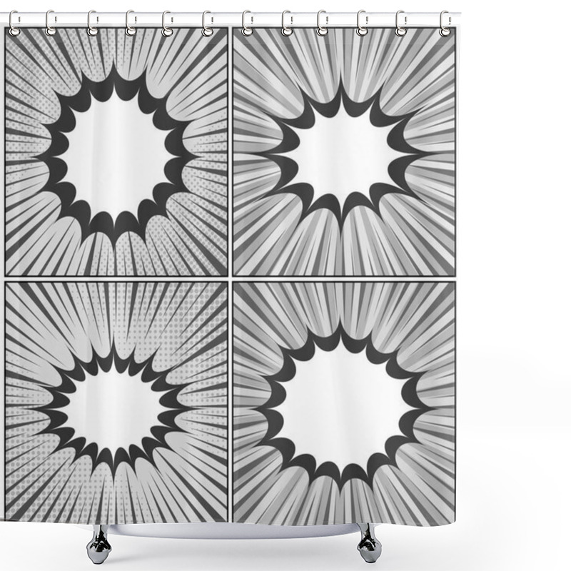 Personality  Comic Book Monochrome Concept Shower Curtains