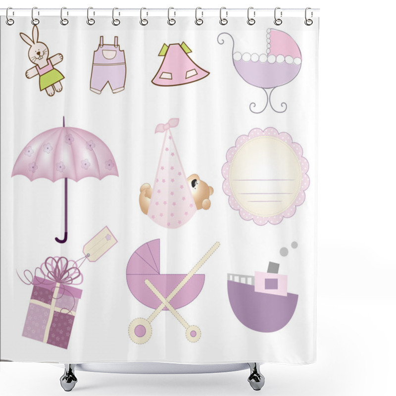 Personality  Baby Girl Items Set Shower Curtains