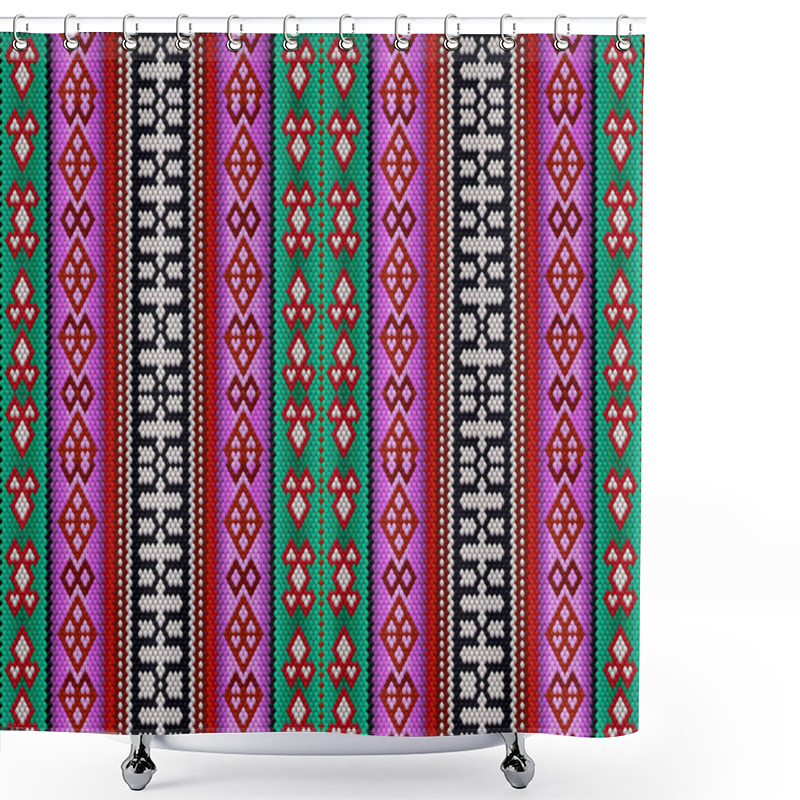 Personality   Ornament, Mosaic, Ethnic, Folk Pattern. It Is Made In Bright, Juicy, Perfectly Matching Colors. Shower Curtains