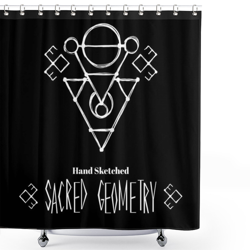 Personality  Abstract Background With Hand Sketched Sacred Geometry Drawing Shower Curtains