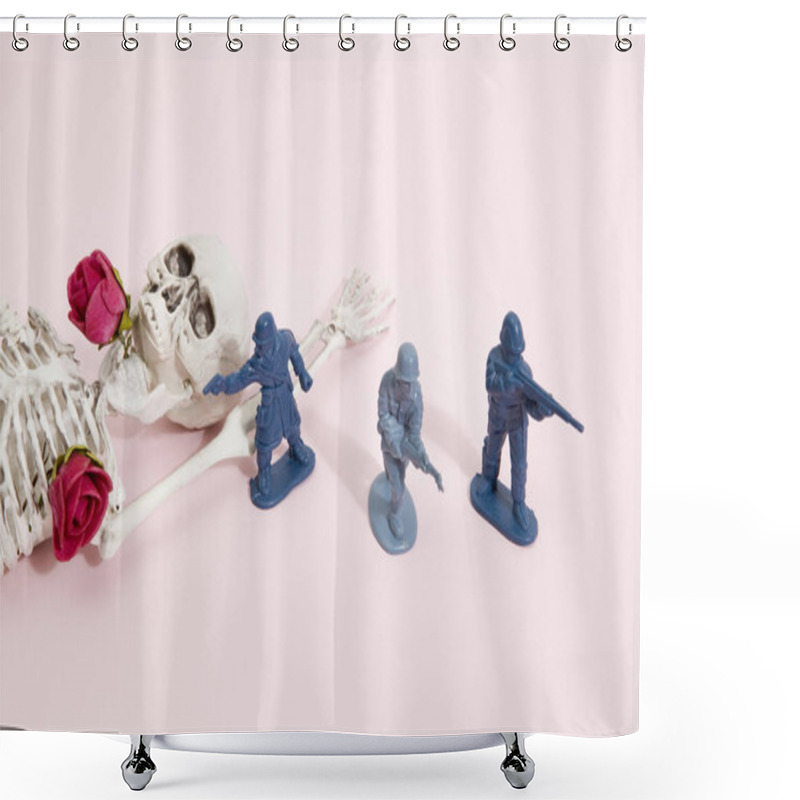 Personality  Pink Skeleton And Soldiers Shower Curtains