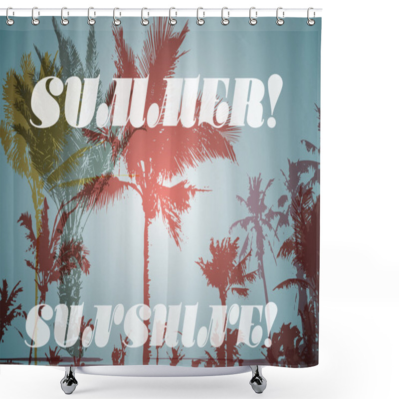 Personality  Palm Tree Print Shower Curtains