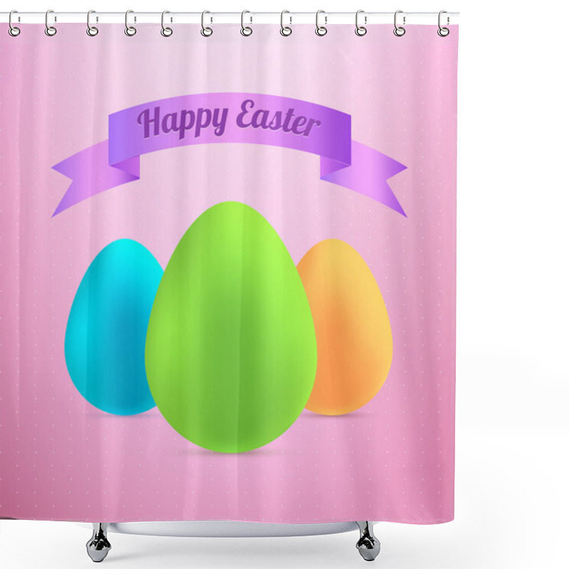 Personality  Paper Easter Egg Card. Vector Illustration Shower Curtains