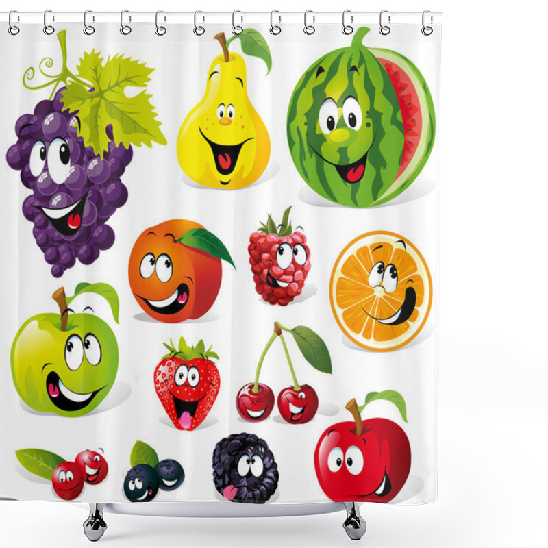 Personality  Funny Fruit Cartoon Shower Curtains