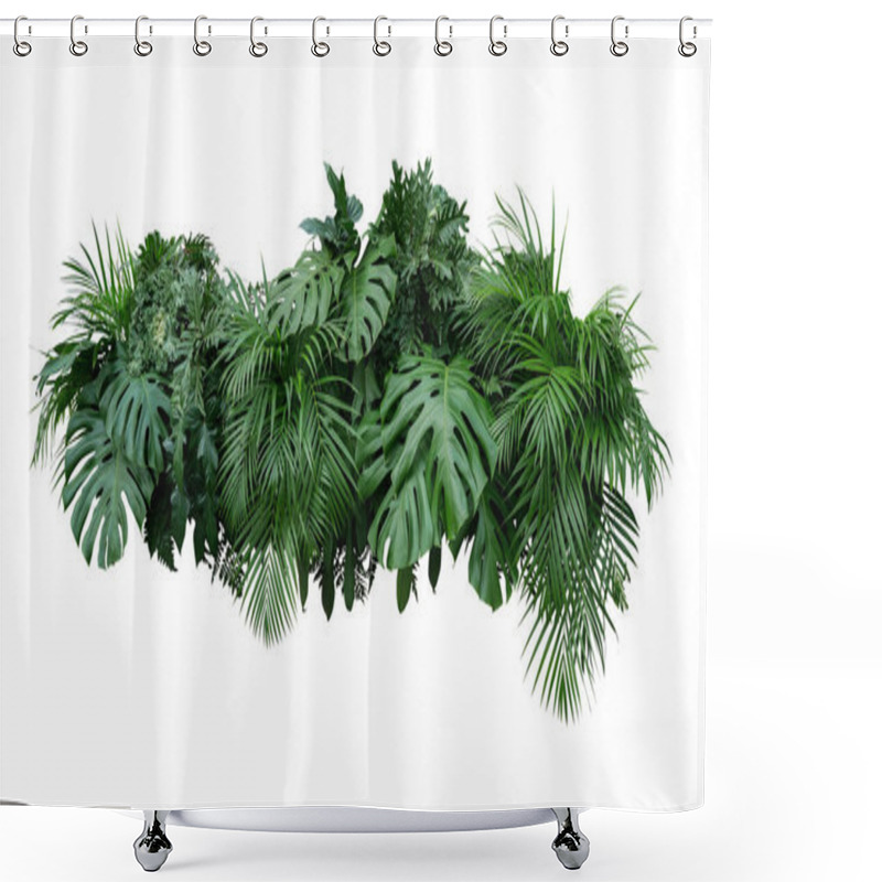 Personality  Tropical Leaves Foliage Plant Bush Floral Arrangement Nature Backdrop Isolated On White Background, Clipping Path Included. Shower Curtains