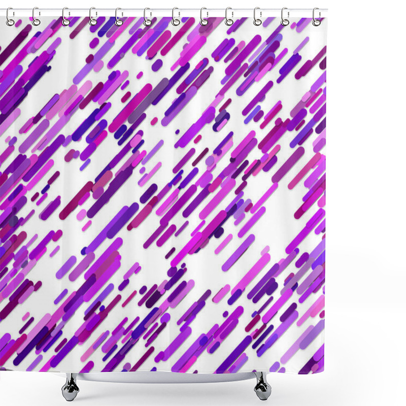 Personality  Color Random Diagonal Rounded Stripe Pattern Background - Vector Graphic Design From Purple Lines On White Background Shower Curtains