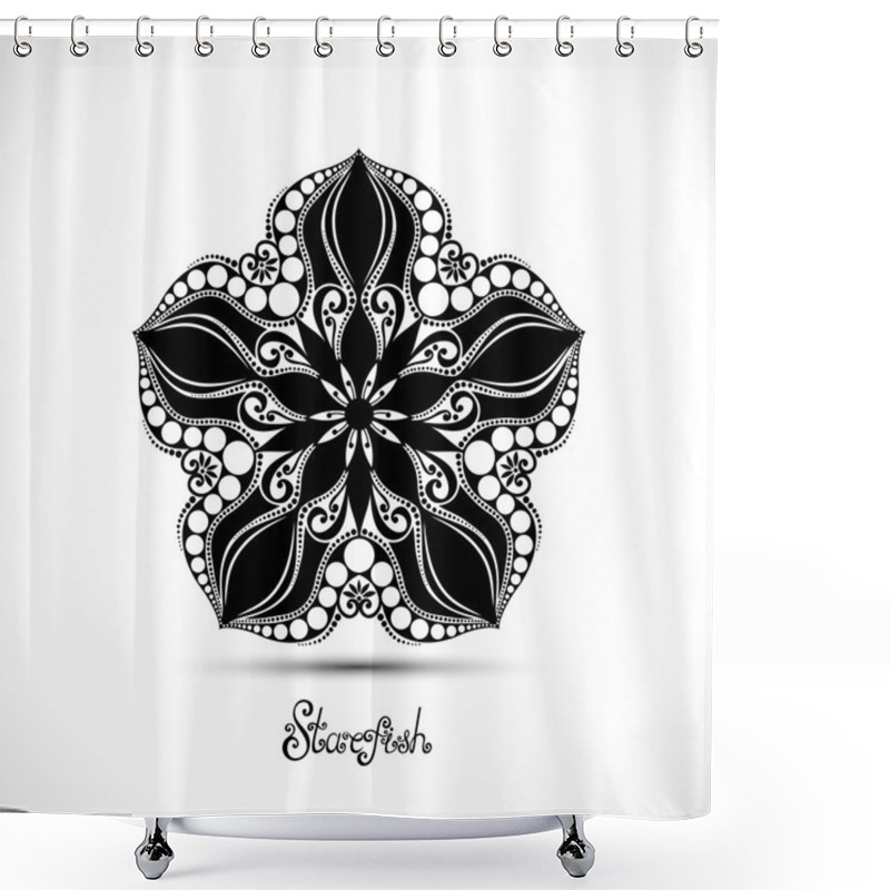 Personality  Monochrome Abstract Starfish Shower Curtains