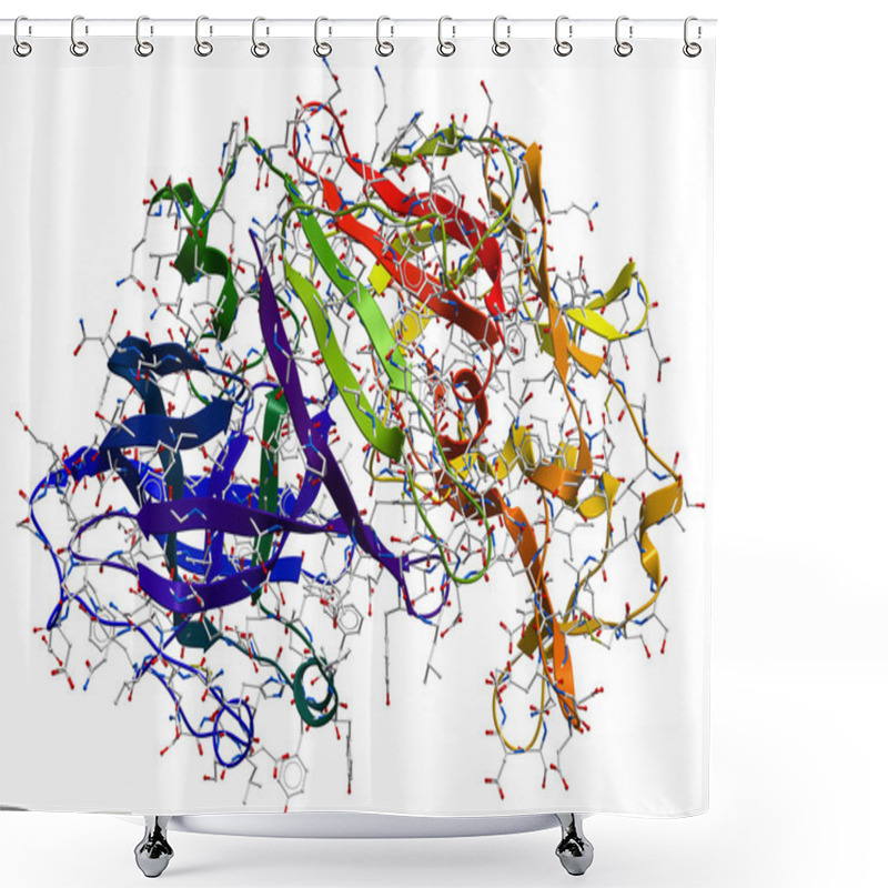 Personality  Enzyme Pepsin 3D Model Shower Curtains