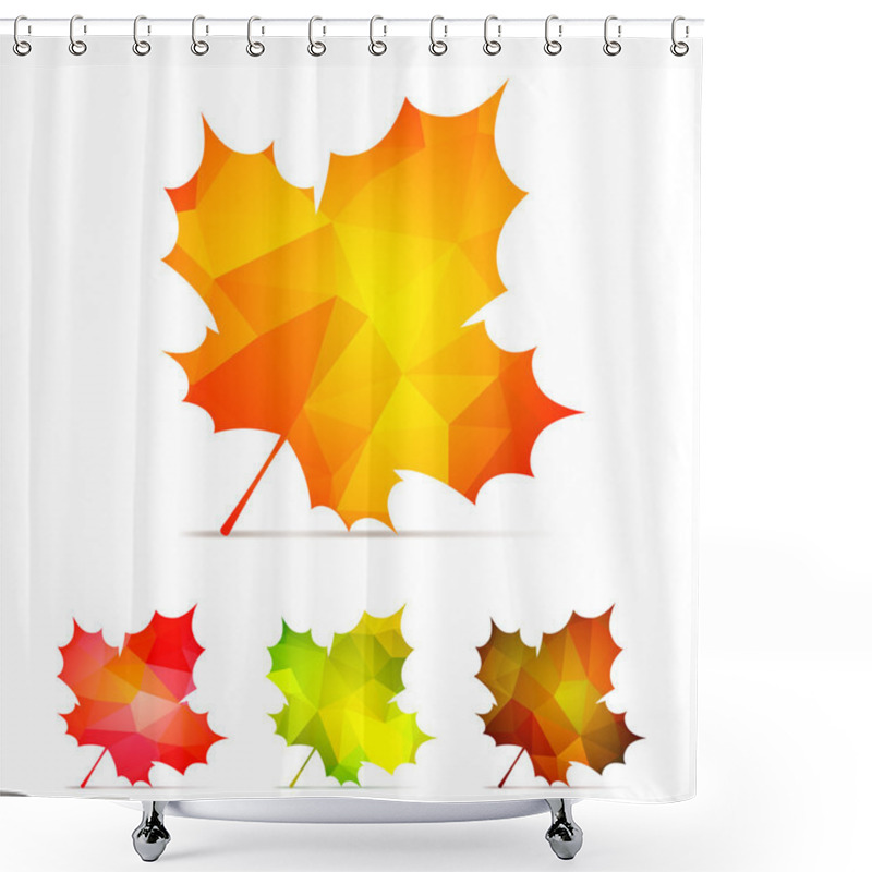 Personality  Geometric Autumn Leaves Shower Curtains