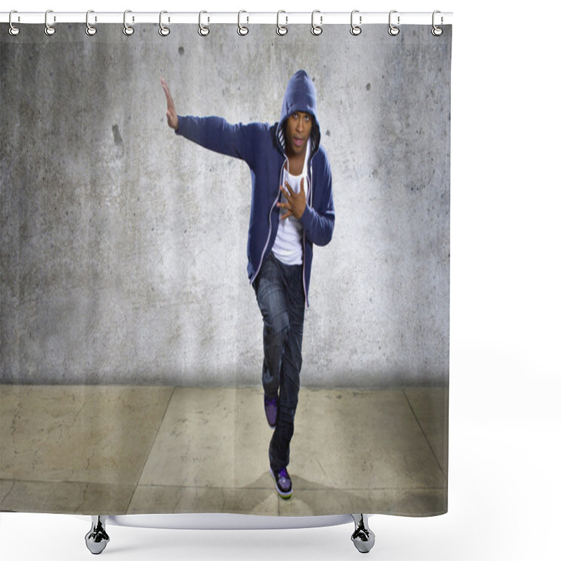 Personality  Black Male Dancing Hip Hop Shower Curtains