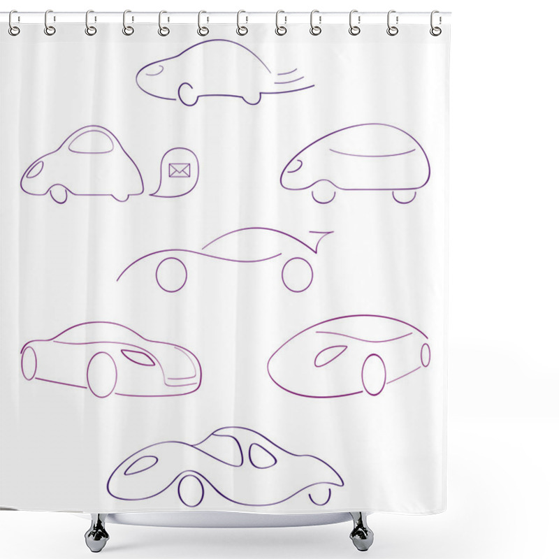 Personality  Abstract Cars Shower Curtains