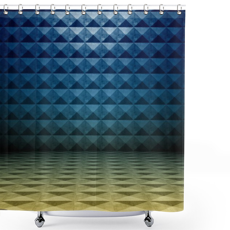 Personality  3d Metal Square Tiles Shower Curtains