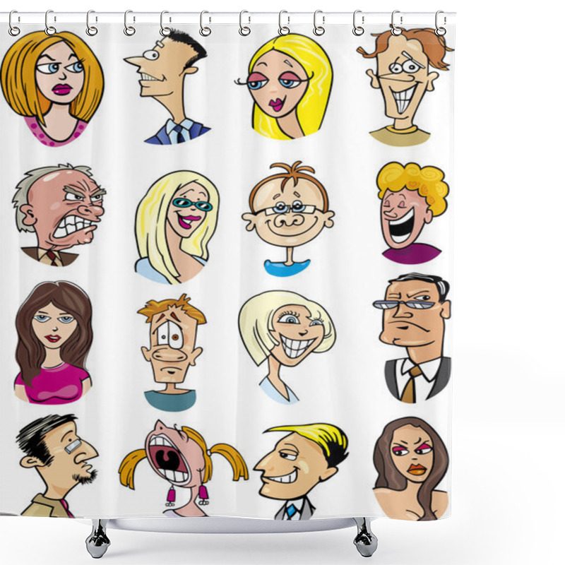 Personality  Cartoon Characters And Emotions Shower Curtains