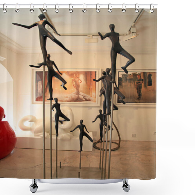 Personality  Contemporary Sculptures And Paintings At Art Gallery In Saint Pa Shower Curtains