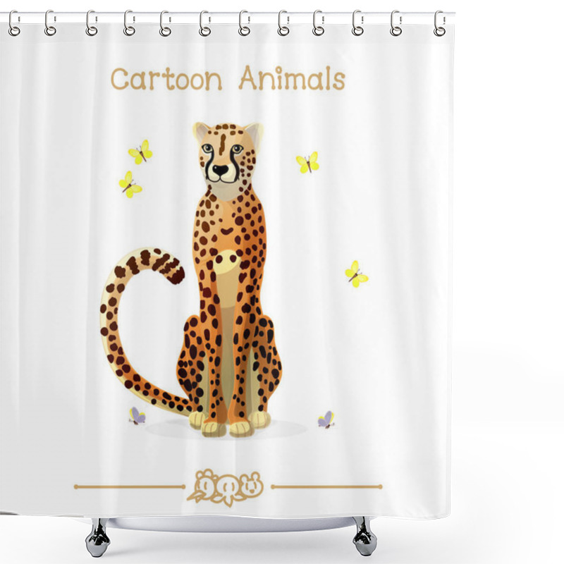 Personality   Toons Series Cartoon Animals: Cheetah And Butterflies Shower Curtains