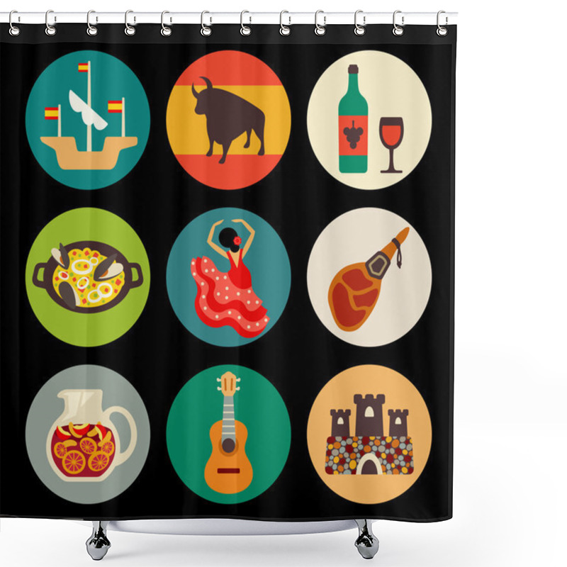 Personality  Spain Icons Shower Curtains