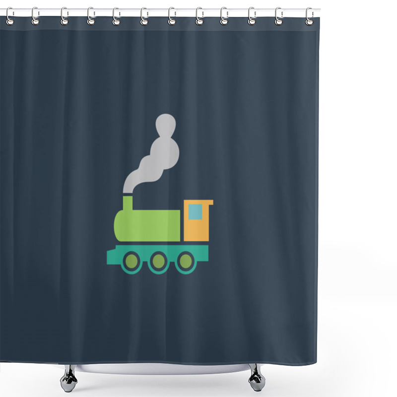 Personality  Train Flat Icon Shower Curtains