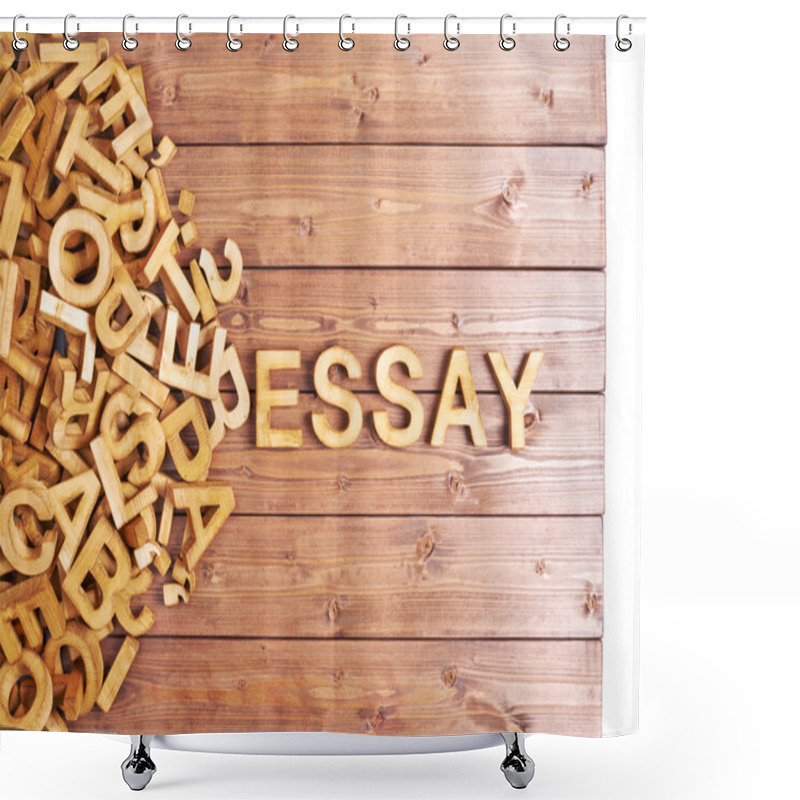 Personality  Word Essay Made With Wooden Letters Shower Curtains