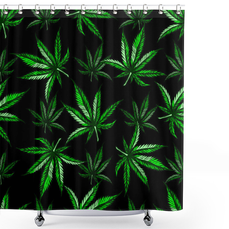 Personality  Marijuana Leaf Pattern. Shower Curtains