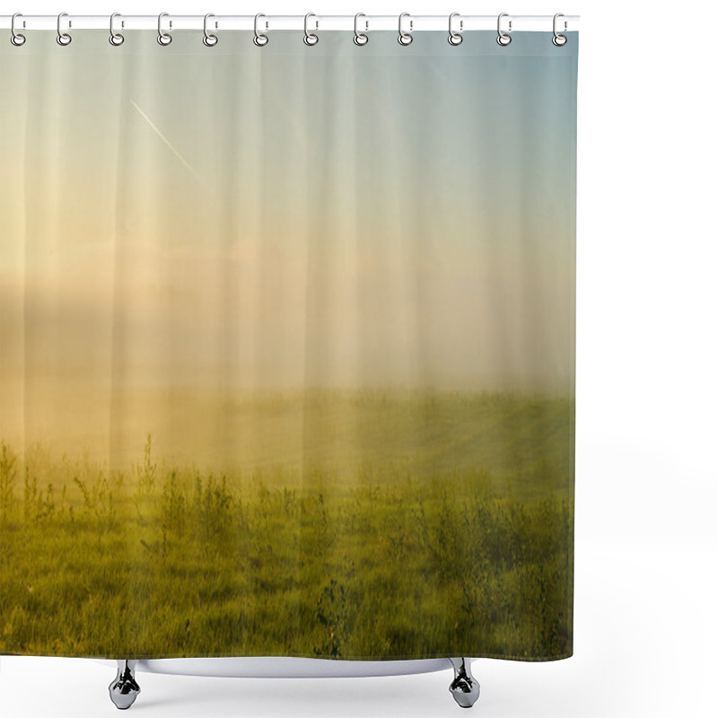 Personality  Thick Morning Fog In The Summer Forest. Shower Curtains