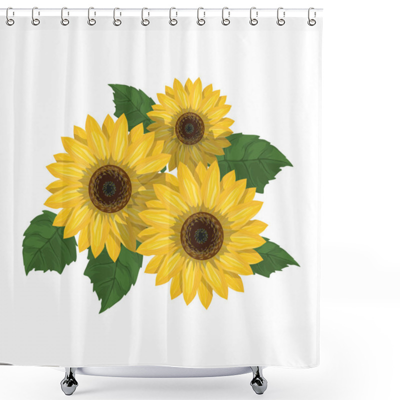 Personality  Yellow Sunflowers Icon  Shower Curtains