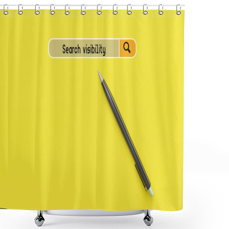 Personality  Search Visibility On The Web Search Page. Pencil And Yellow Background Shower Curtains