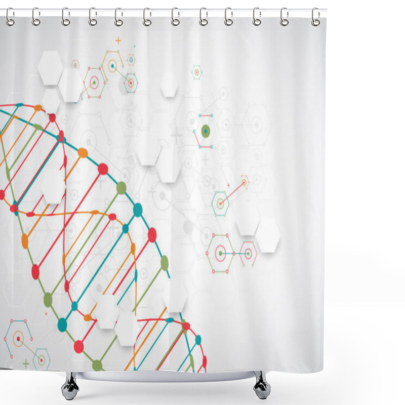 Personality  Scientific Template With DNA Molecules Shower Curtains