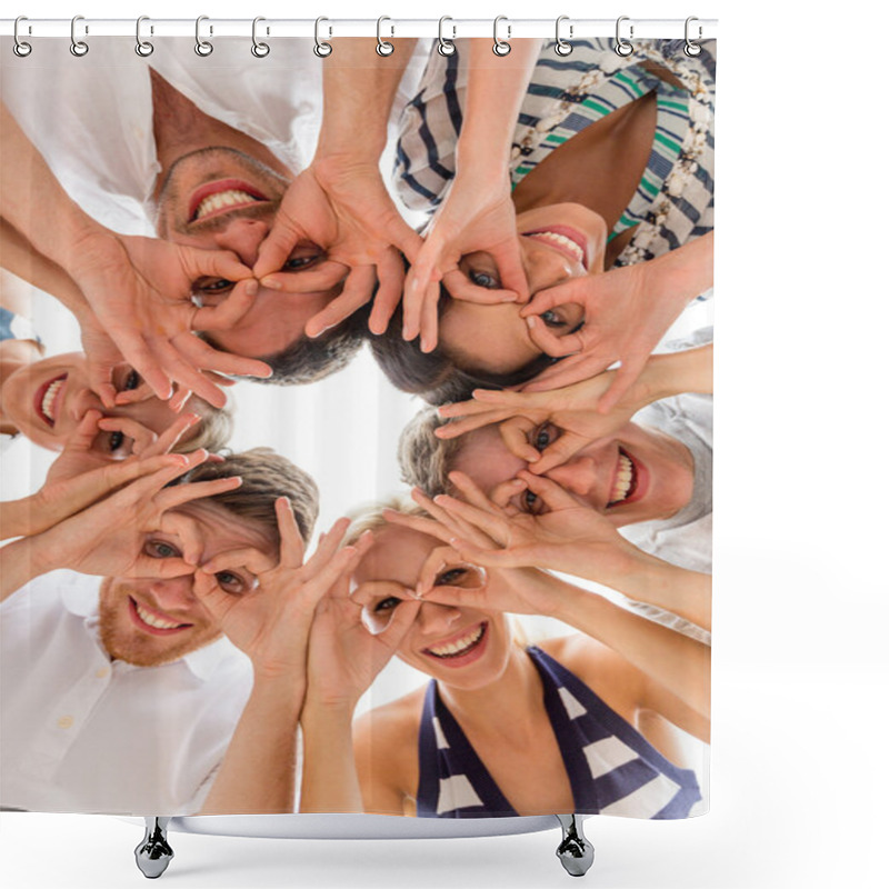 Personality  Smiling Friends In Circle Shower Curtains