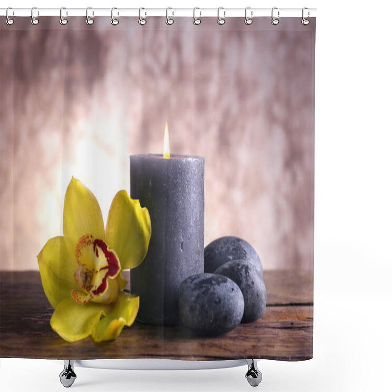 Personality  Spa Still Life With Stones, Flower Shower Curtains