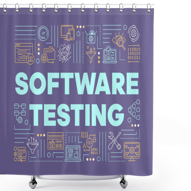 Personality  Software Testing Violet Word Concepts Banner. Examine Computer S Shower Curtains