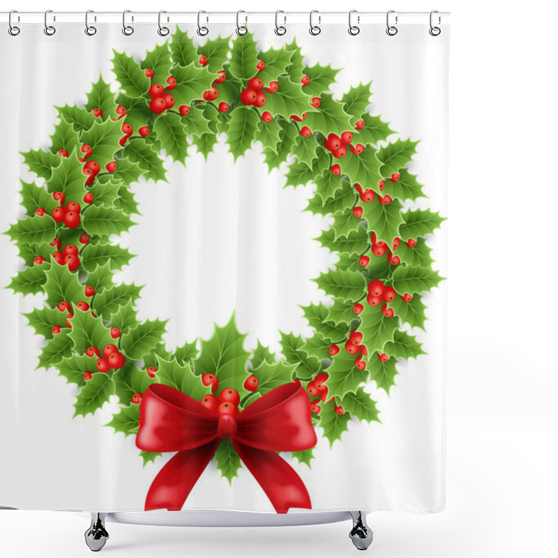 Personality  Christmas Decoration. Wreath Shower Curtains