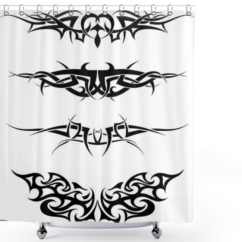 Personality  Patterns Of Tribal Tattoo For Design Use Shower Curtains