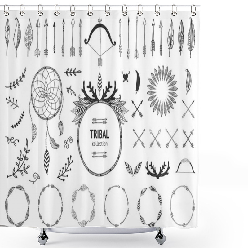 Personality  Hand Drawn Tribal Collection Shower Curtains