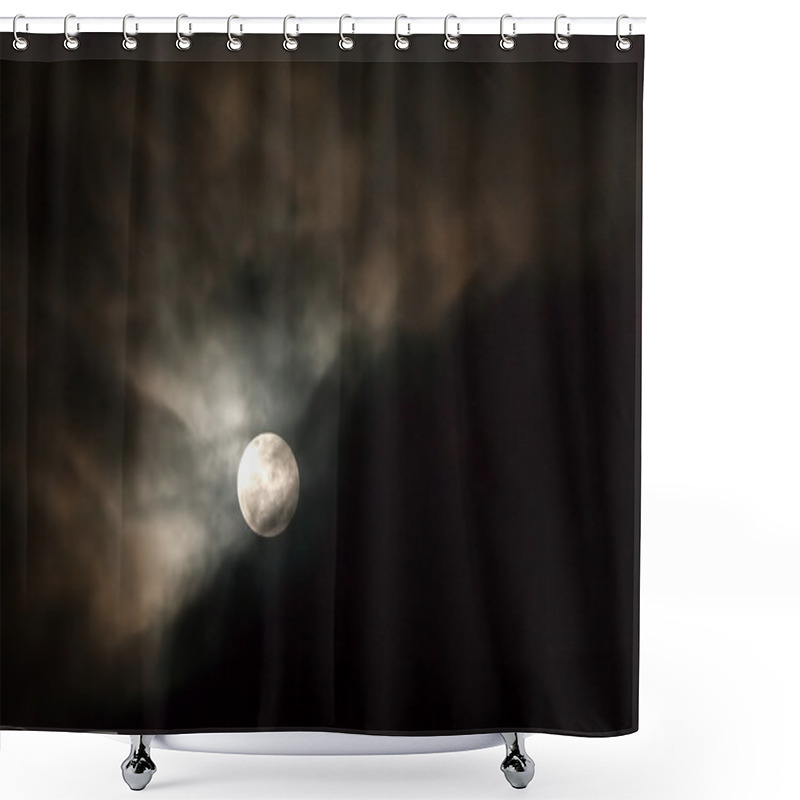 Personality  Sky With Moon And Clouds Shower Curtains