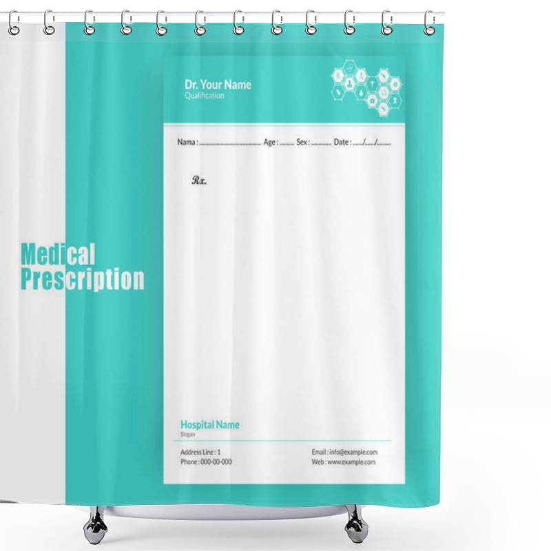 Personality  Medical Prescription Template With Symbol Shower Curtains