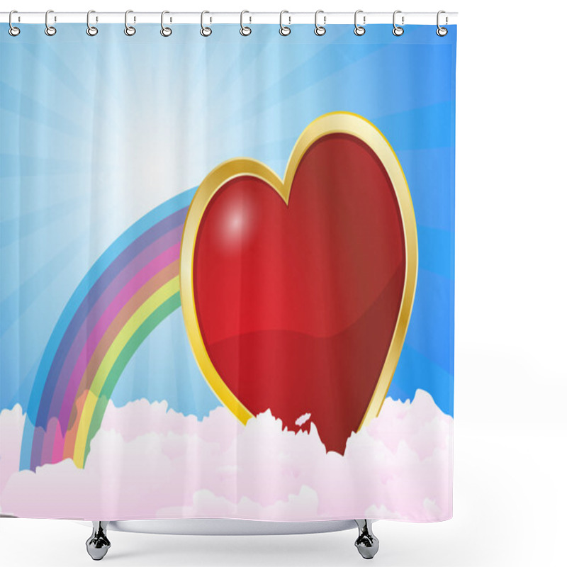 Personality  Heart Clouds Shower Curtains