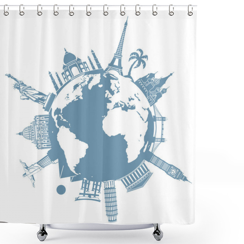 Personality  Planet Of Travel Shower Curtains