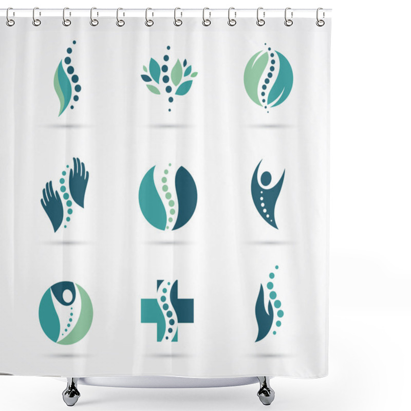 Personality  Chiropractic, Massage, Back Pain And Osteopathy Icons Shower Curtains